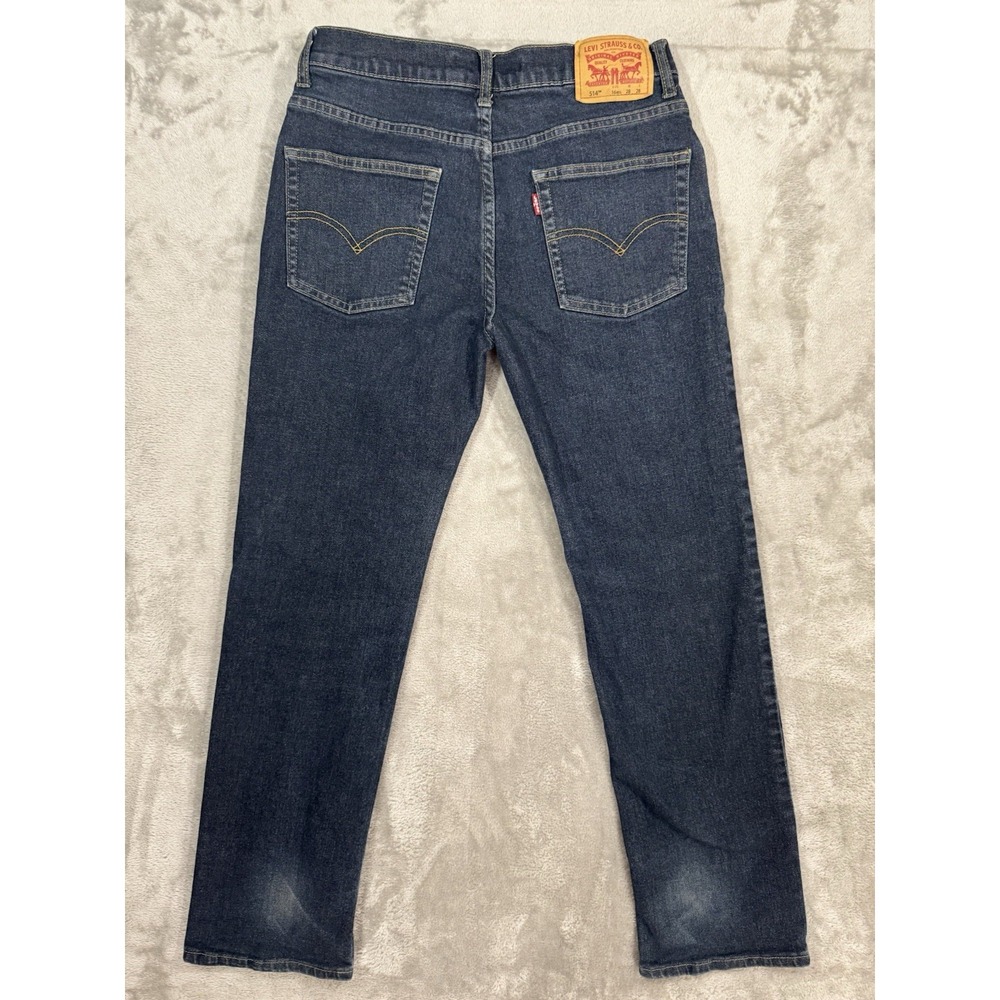 Levis 514 Jeans Boys 28x28 16 Regular Youth Blue Straight Mid Rise Stretch Denim